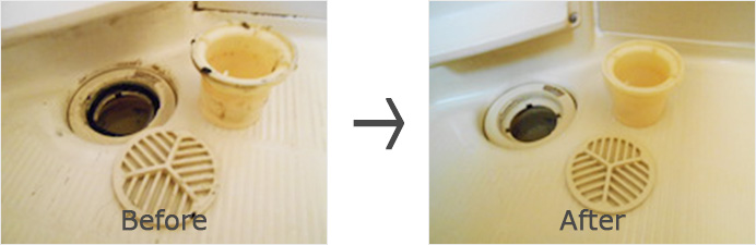 バスルーム排水溝ビフォーアフター